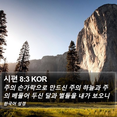 시편 8:3 KOR Bible Verse Image