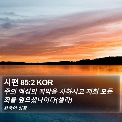 시편 85:2 KOR Bible Verse Image