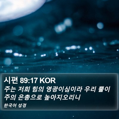 시편 89:17 KOR Bible Verse Image