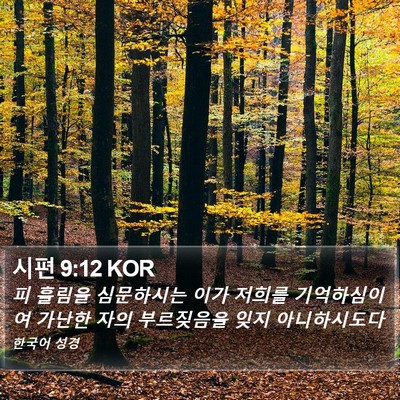 시편 9:12 KOR Bible Verse Image