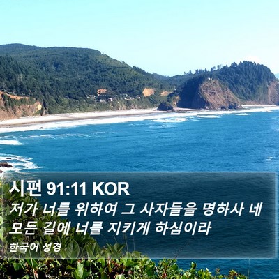 시편 91:11 KOR Bible Verse Image