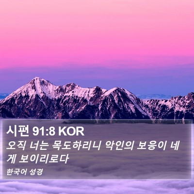 시편 91:8 KOR Bible Verse Image