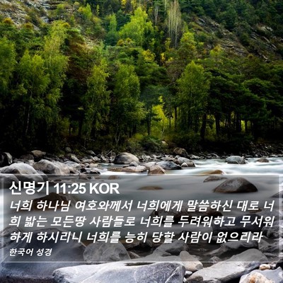신명기 11:25 KOR Bible Verse Image