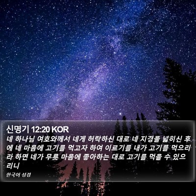 신명기 12:20 KOR Bible Verse Image