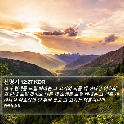 신명기 12:27 KOR Bible Verse Image