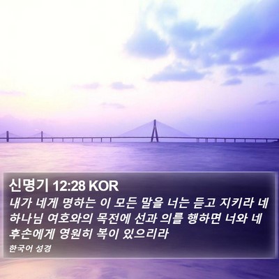 신명기 12:28 KOR Bible Verse Image