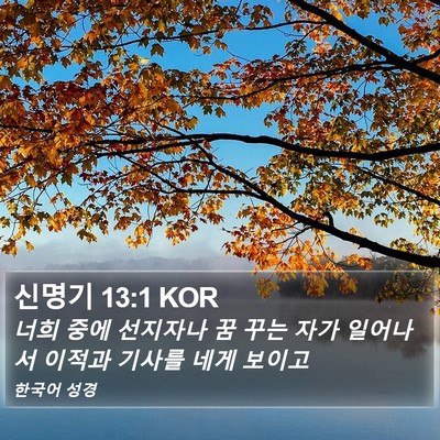 신명기 13:1 KOR Bible Verse Image