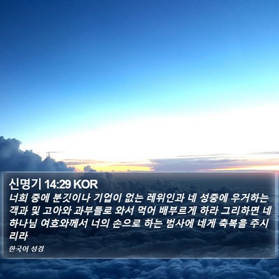신명기 14:29 KOR Bible Verse Image