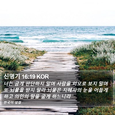 신명기 16:19 KOR Bible Verse Image