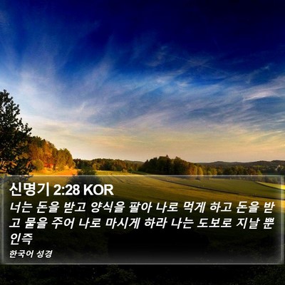 신명기 2:28 KOR Bible Verse Image