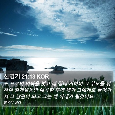 신명기 21:13 KOR Bible Verse Image