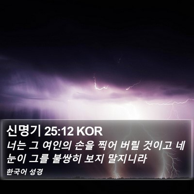 신명기 25:12 KOR Bible Verse Image