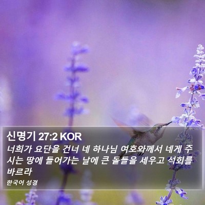 신명기 27:2 KOR Bible Verse Image
