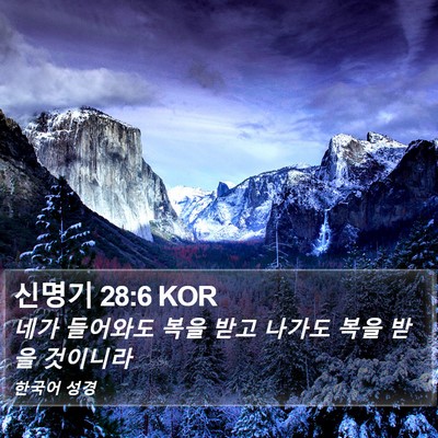 신명기 28:6 KOR Bible Verse Image