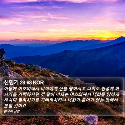 신명기 28:63 KOR Bible Verse Image