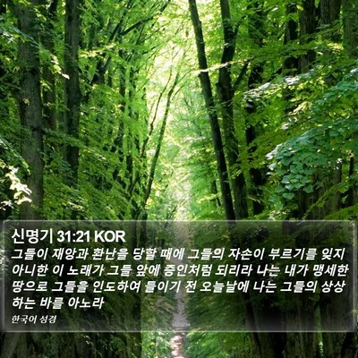 신명기 31:21 KOR Bible Verse Image