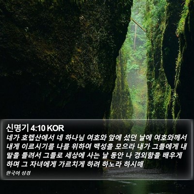 신명기 4:10 KOR Bible Verse Image