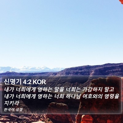 신명기 4:2 KOR Bible Verse Image