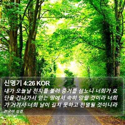 신명기 4:26 KOR Bible Verse Image