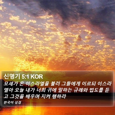 신명기 5:1 KOR Bible Verse Image