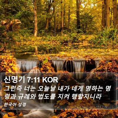 신명기 7:11 KOR Bible Verse Image