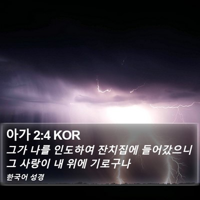 아가 2:4 KOR Bible Verse Image