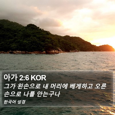 아가 2:6 KOR Bible Verse Image