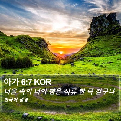 아가 6:7 KOR Bible Verse Image