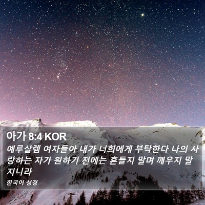 아가 8:4 KOR Bible Verse Image