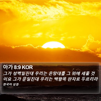 아가 8:9 KOR Bible Verse Image