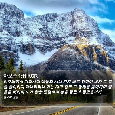 아모스 1:11 KOR Bible Verse Image