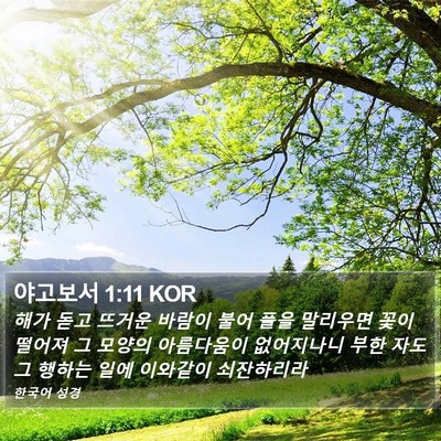야고보서 1:11 KOR Bible Verse Image