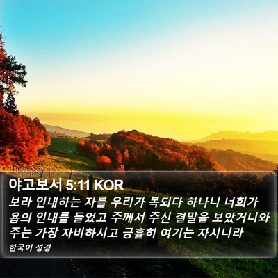 야고보서 5:11 KOR Bible Verse Image