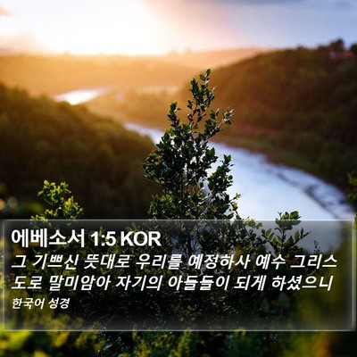 에베소서 1:5 KOR Bible Verse Image