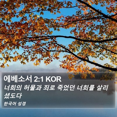 에베소서 2:1 KOR Bible Verse Image