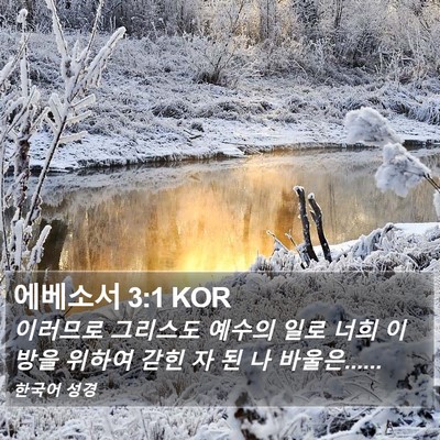 에베소서 3:1 KOR Bible Verse Image