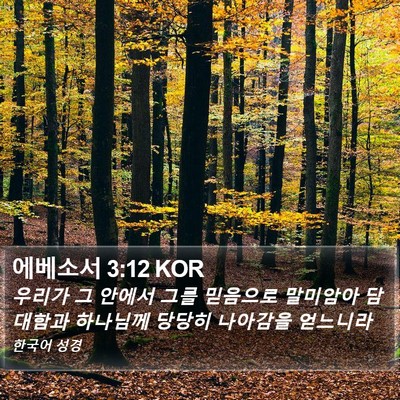 에베소서 3:12 KOR Bible Verse Image