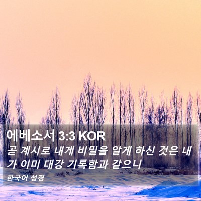 에베소서 3:3 KOR Bible Verse Image