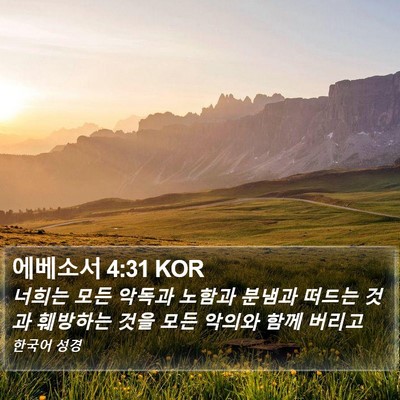 에베소서 4:31 KOR Bible Verse Image