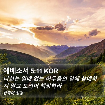 에베소서 5:11 KOR Bible Verse Image