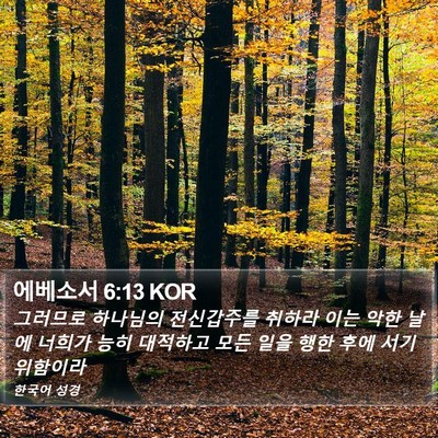 에베소서 6:13 KOR Bible Verse Image