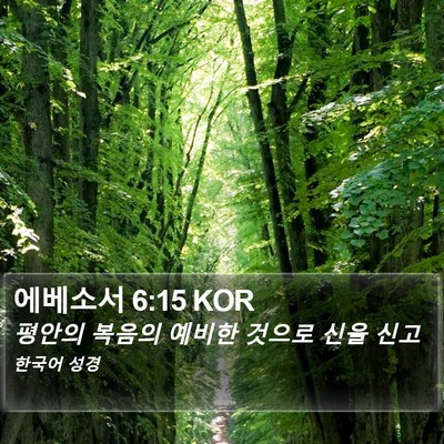 에베소서 6:15 KOR Bible Verse Image