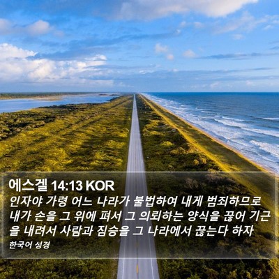 에스겔 14:13 KOR Bible Verse Image