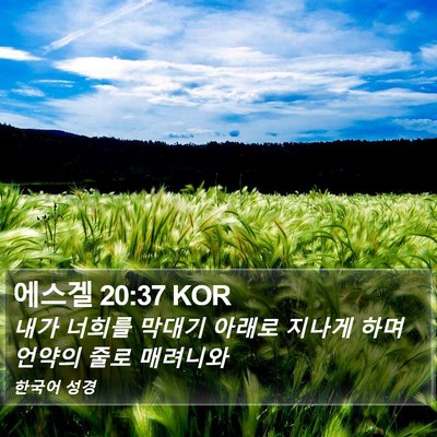 에스겔 20:37 KOR Bible Verse Image