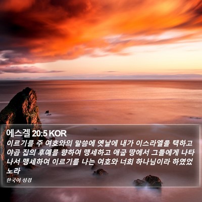 에스겔 20:5 KOR Bible Verse Image
