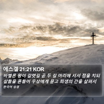에스겔 21:21 KOR Bible Verse Image