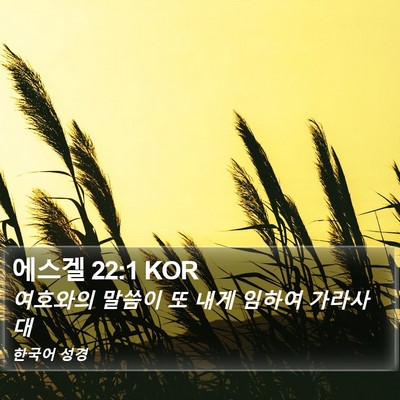 에스겔 22:1 KOR Bible Verse Image
