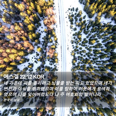 에스겔 22:12 KOR Bible Verse Image