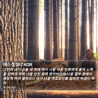 에스겔 25:7 KOR Bible Verse Image