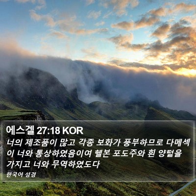 에스겔 27:18 KOR Bible Verse Image